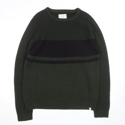 Jack & Jones Men's Green 2XL Crew Neck Ribbed Knit Pullover Jumper