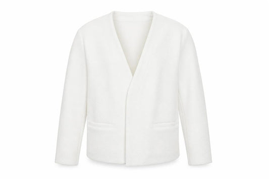 Front view of Dunnes White Long Sleeve Open Cardigan Sweatshirt, size 16
