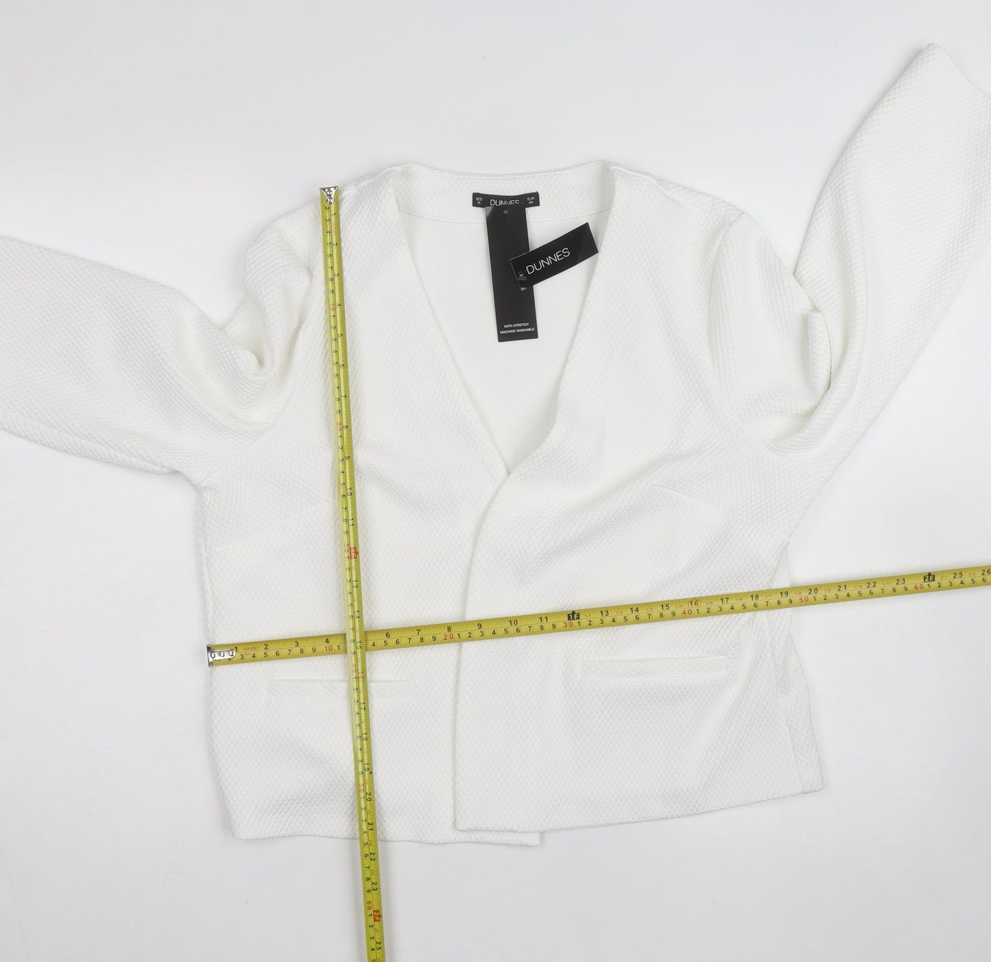 Dunnes White Long Sleeve Open Cardigan Sweatshirt Size 16
