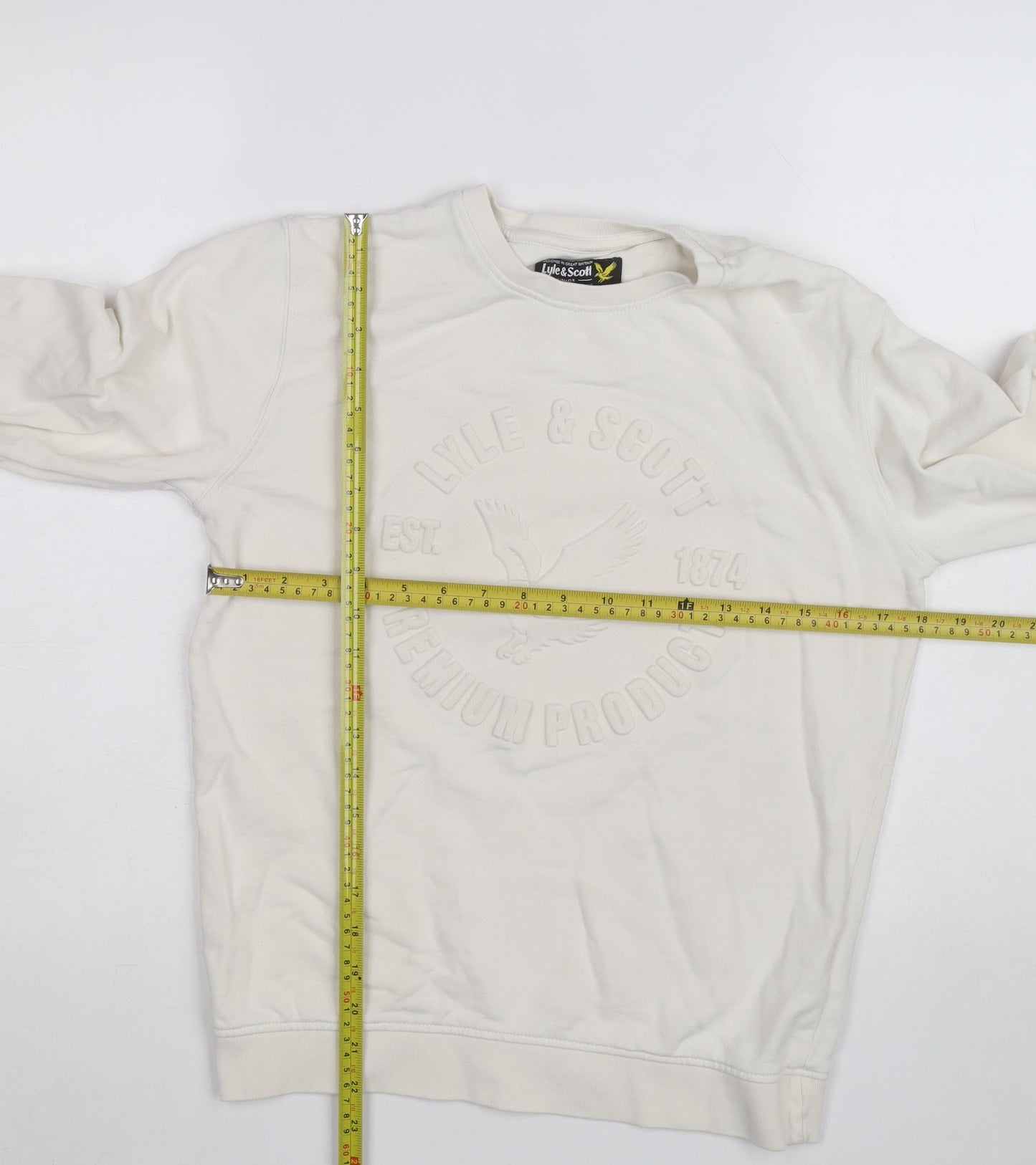Lyle & Scott Teens White Logo Sweatshirt 14 Slim Pullover