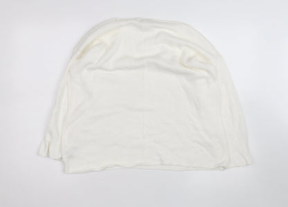 Jones New York Women Ivory Linen Cotton Knit Pullover Jumper L