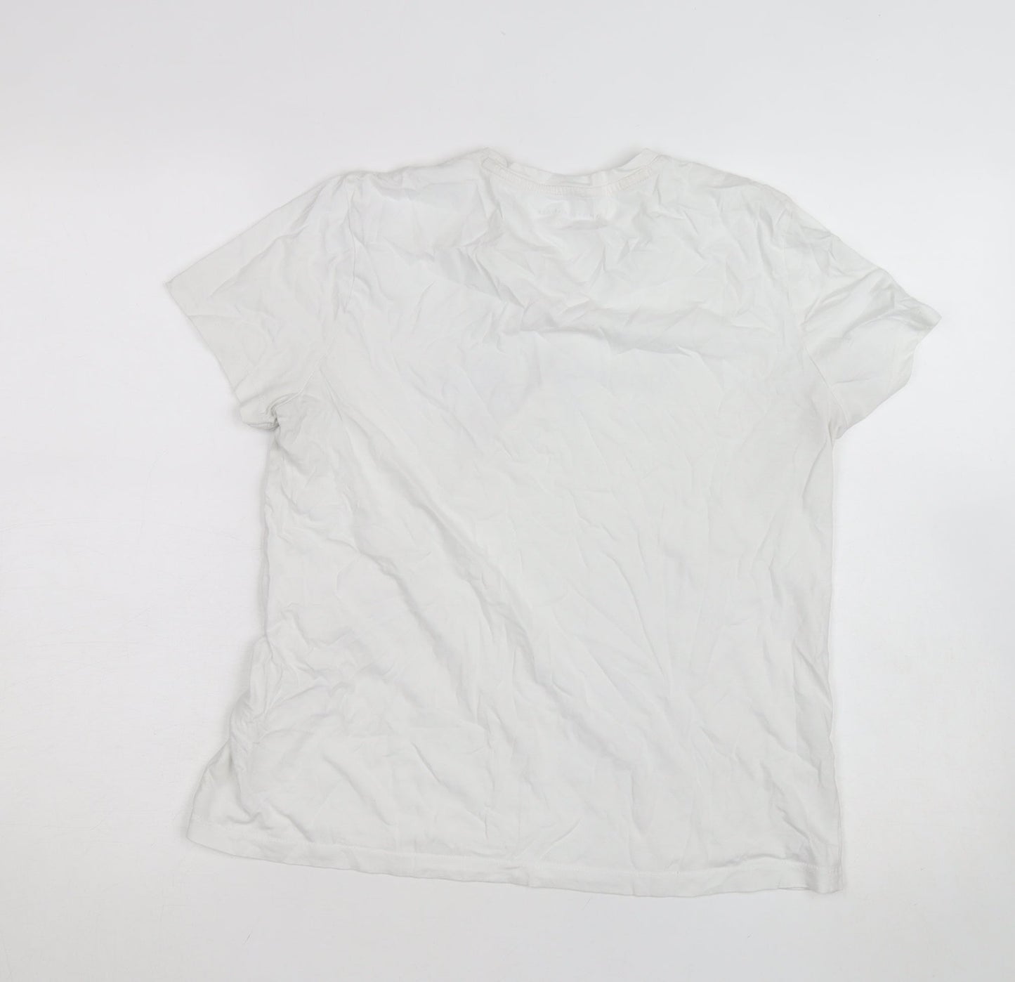 Tommy Hilfiger Women's White Cotton Crew Neck T-Shirt Size M