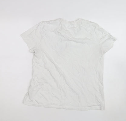 Tommy Hilfiger Women's White Cotton Crew Neck T-Shirt Size M