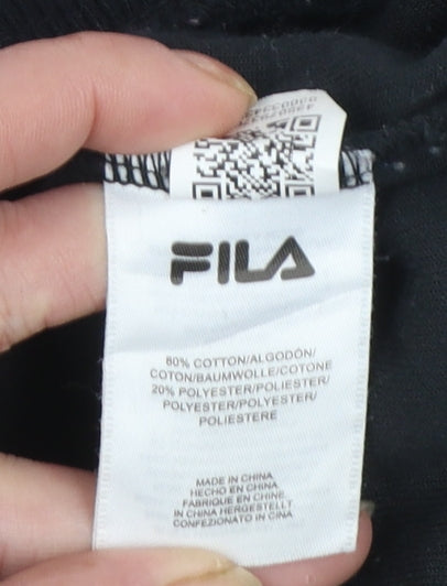 FILA Womens Colourblock Velour Sweatshirt XS Burgundy Black White