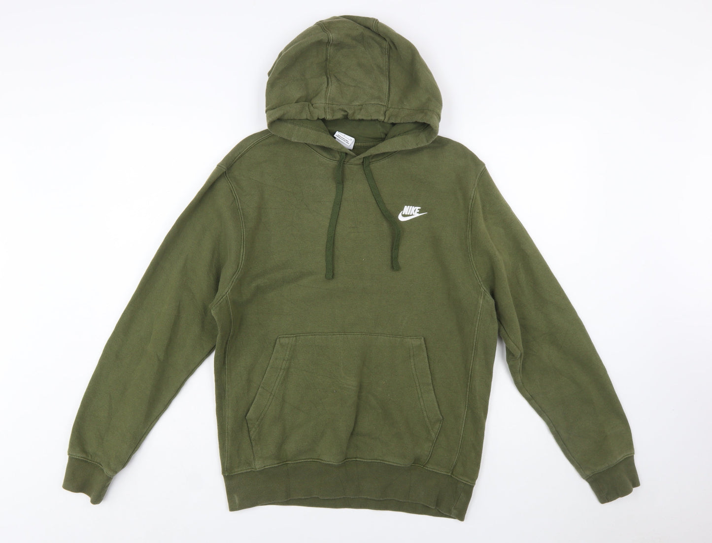 Nike Men's Green Pullover Hoodie Small Regular Fit Logo Fleece