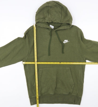 Nike Men's Green Pullover Hoodie Small Regular Fit Logo Fleece