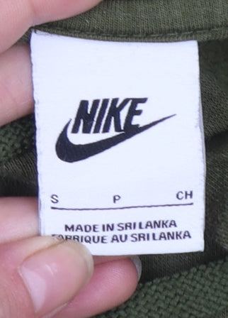 Nike Men's Green Pullover Hoodie Small Regular Fit Logo Fleece