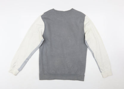 Nike Men's Grey Colour Block Crew Neck Sweatshirt Size S