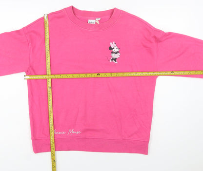 Disney Women XS Pink Minnie Mouse Pullover Sweatshirt