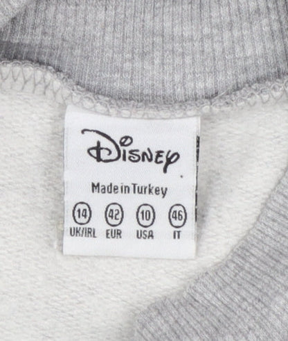 Disney Women Grey Mickey Mouse Pullover Sweatshirt Size 14