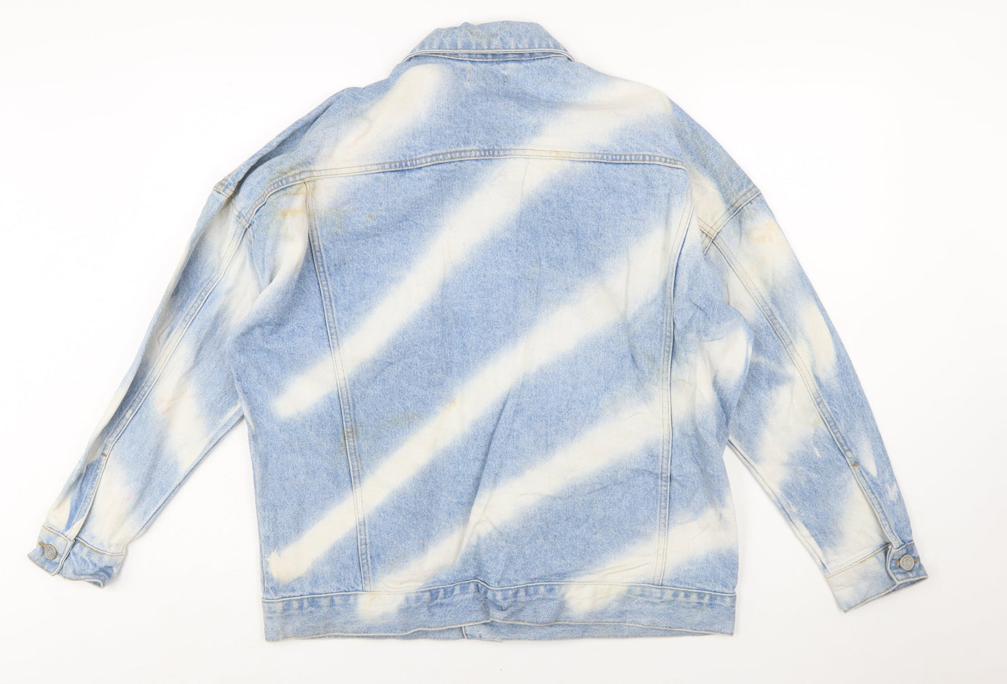 boohooMAN Men's Blue Denim Basic Jacket Size S Regular Fit