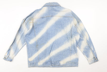 boohooMAN Men's Blue Denim Basic Jacket Size S Regular Fit