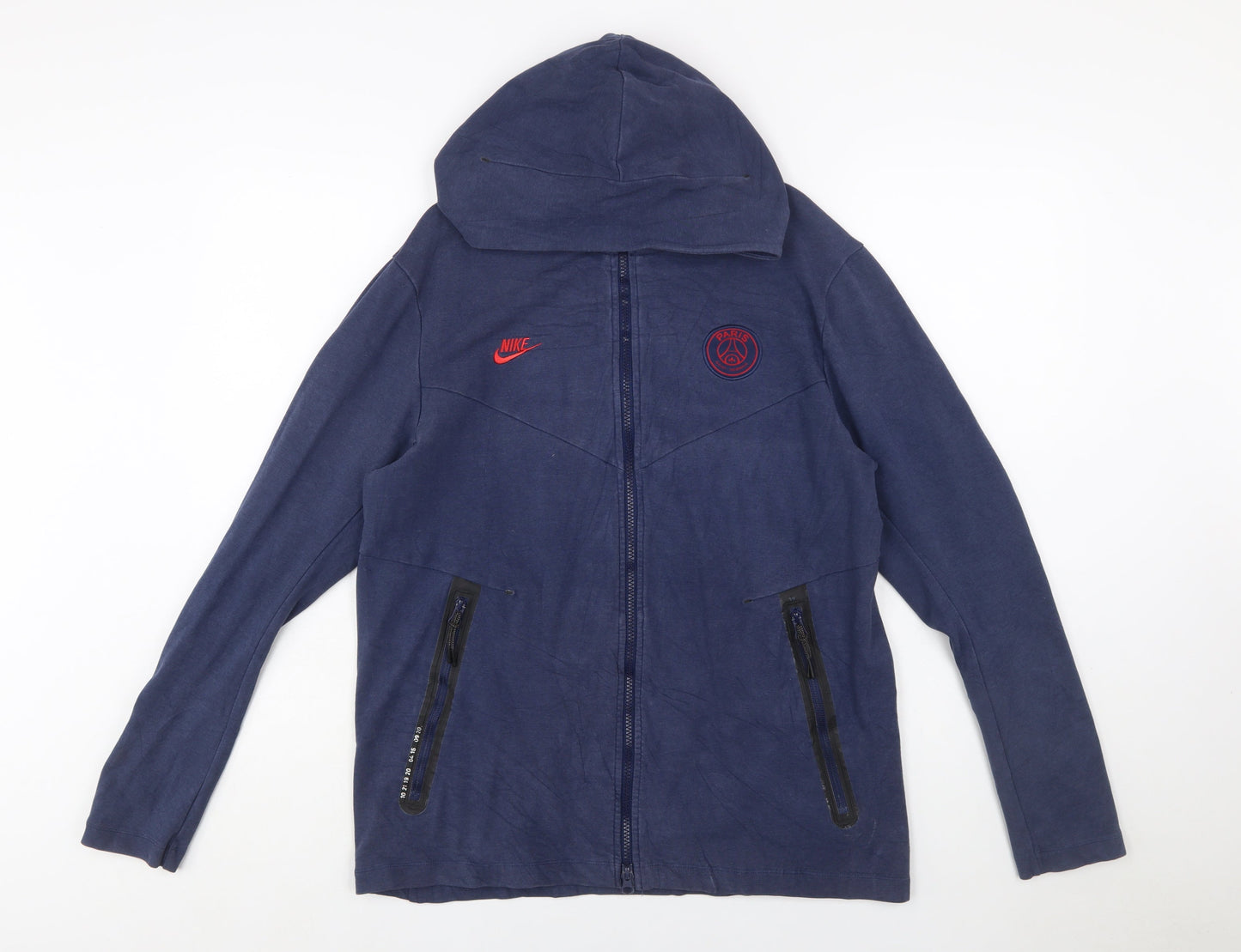 Nike Mens Blue Full Zip Hooded Sports Hoodie Size M