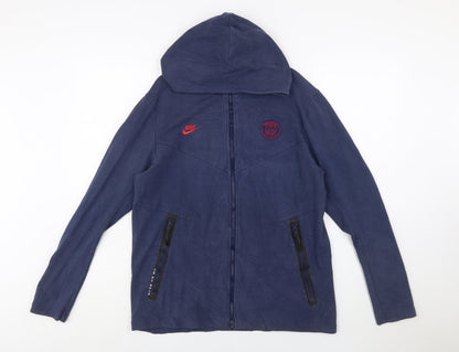 Nike Mens Blue Full Zip Hooded Sports Hoodie Size M