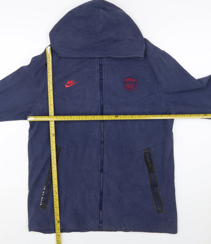Nike Mens Blue Full Zip Hooded Sports Hoodie Size M