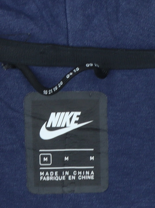 Nike Mens Blue Full Zip Hooded Sports Hoodie Size M
