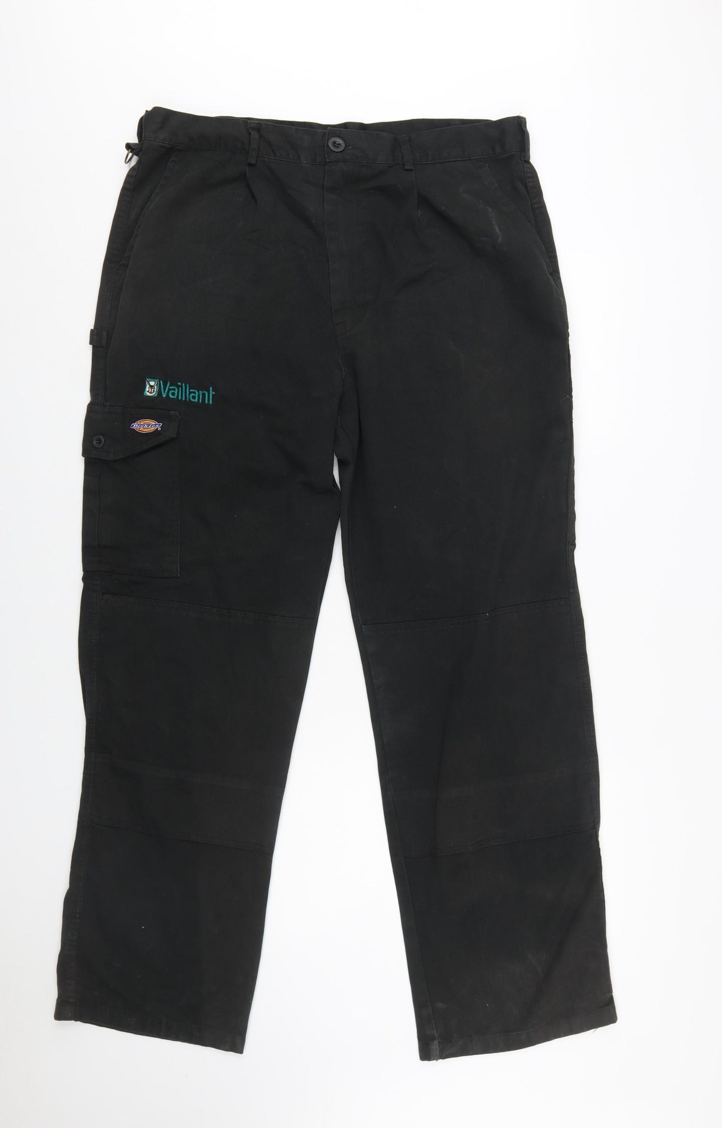 Dickies Men’s Black Cargo Work Trousers 30R Cotton Blend
