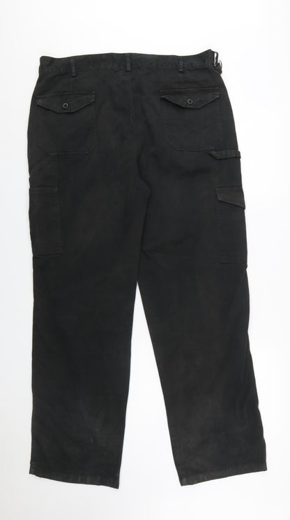 Dickies Men’s Black Cargo Work Trousers 30R Cotton Blend