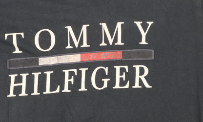 Tommy Hilfiger Men's Navy Blue Long Sleeve Logo Cotton T-Shirt Size S