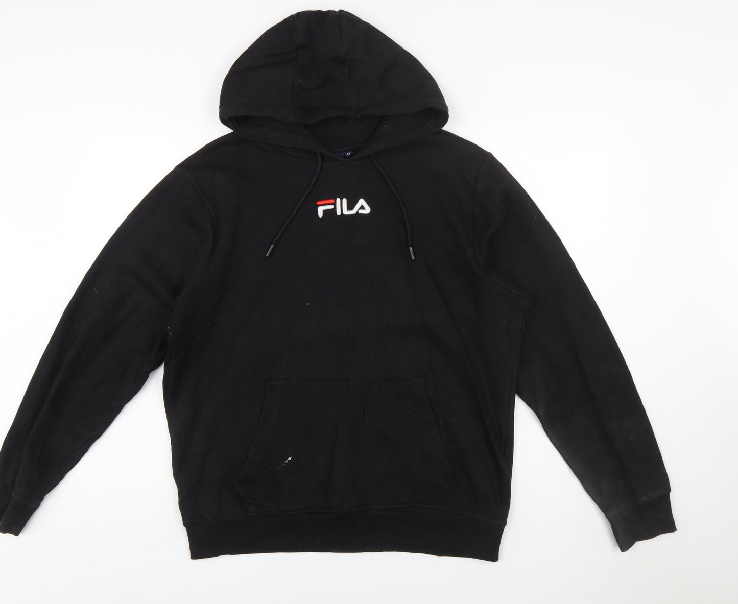 Fila Men's Black Pullover Hoodie M Logo Graphic Sweatshirt