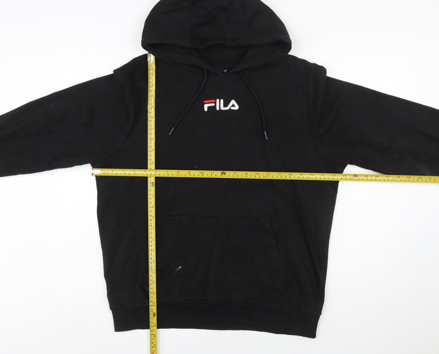 Fila Men's Black Pullover Hoodie M Logo Graphic Sweatshirt