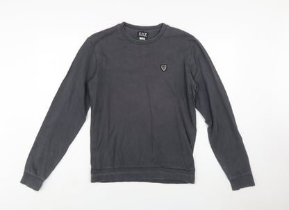 Emporio Armani EA7 Men's Grey Cotton Crew Neck Sweatshirt S