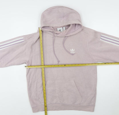 Adidas Womens Mauve Hoodie M Pullover Cotton Blend Hooded Sweatshirt