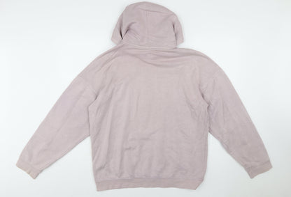 Adidas Womens Mauve Hoodie M Pullover Cotton Blend Hooded Sweatshirt