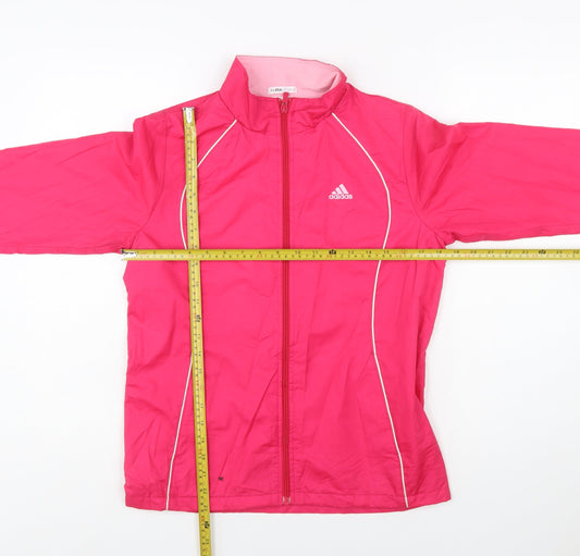 Adidas Women's Pink ClimaProof Windbreaker Jacket Size 8