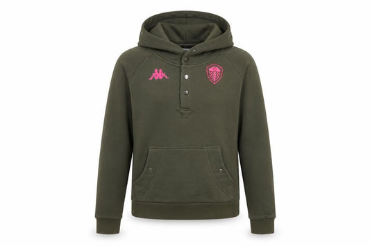 Kappa Women's Green Henley Hoodie UK 8 Cotton Blend Leeds United Style