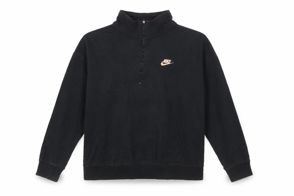 Nike Women Black Oversized Half Zip Sweatshirt Small