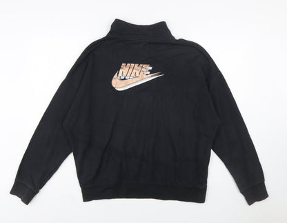 Nike Women Black Oversized Half Zip Sweatshirt Small