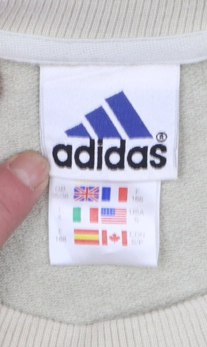 Adidas Men's Beige Pullover Sweatshirt Size S Crew Neck Logo