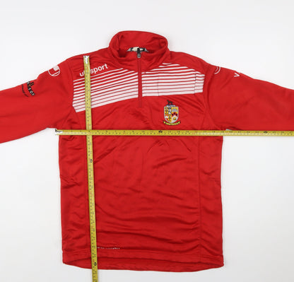 Uhlsport Men's Red Small 1/4 Zip Football Training Top