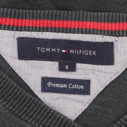 Tommy Hilfiger Men's Black V-Neck Cotton Jumper Size S