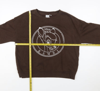 Disney Women Brown Bambi Pullover Sweatshirt Size 10/12