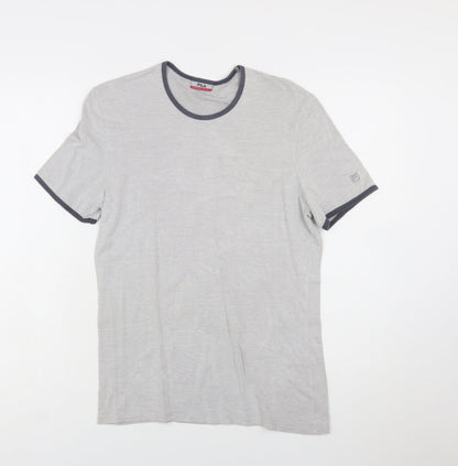 Fila Men's Grey Crew Neck Short Sleeve Cotton T-Shirt Size S