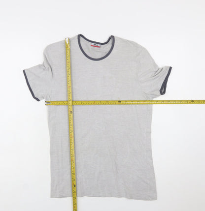 Fila Men's Grey Crew Neck Short Sleeve Cotton T-Shirt Size S