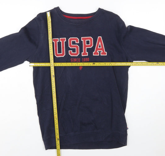 U.S. Polo Assn. Boys Blue Crew Neck Pullover Sweatshirt 14-15 Years