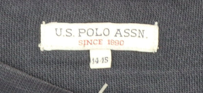 U.S. Polo Assn. Boys Blue Crew Neck Pullover Sweatshirt 14-15 Years