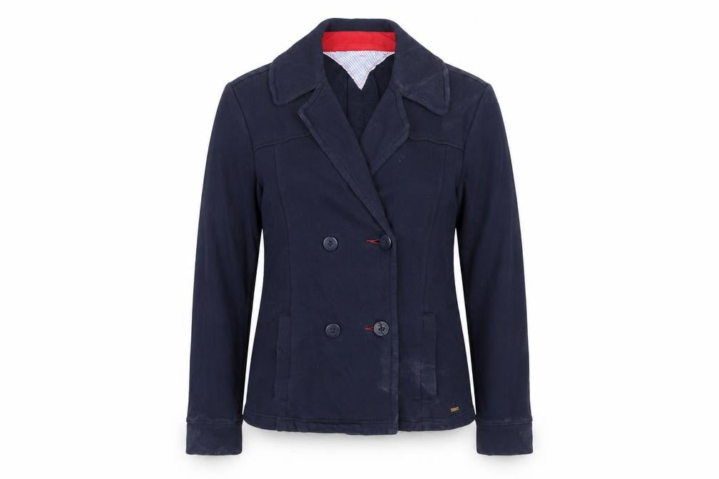 Tommy Hilfiger Women's Navy Blue Cotton Pea Coat Jacket Size L