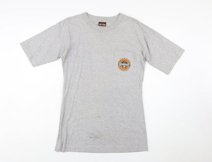 Harley-Davidson Women Grey Cotton T-Shirt L Biker Retro