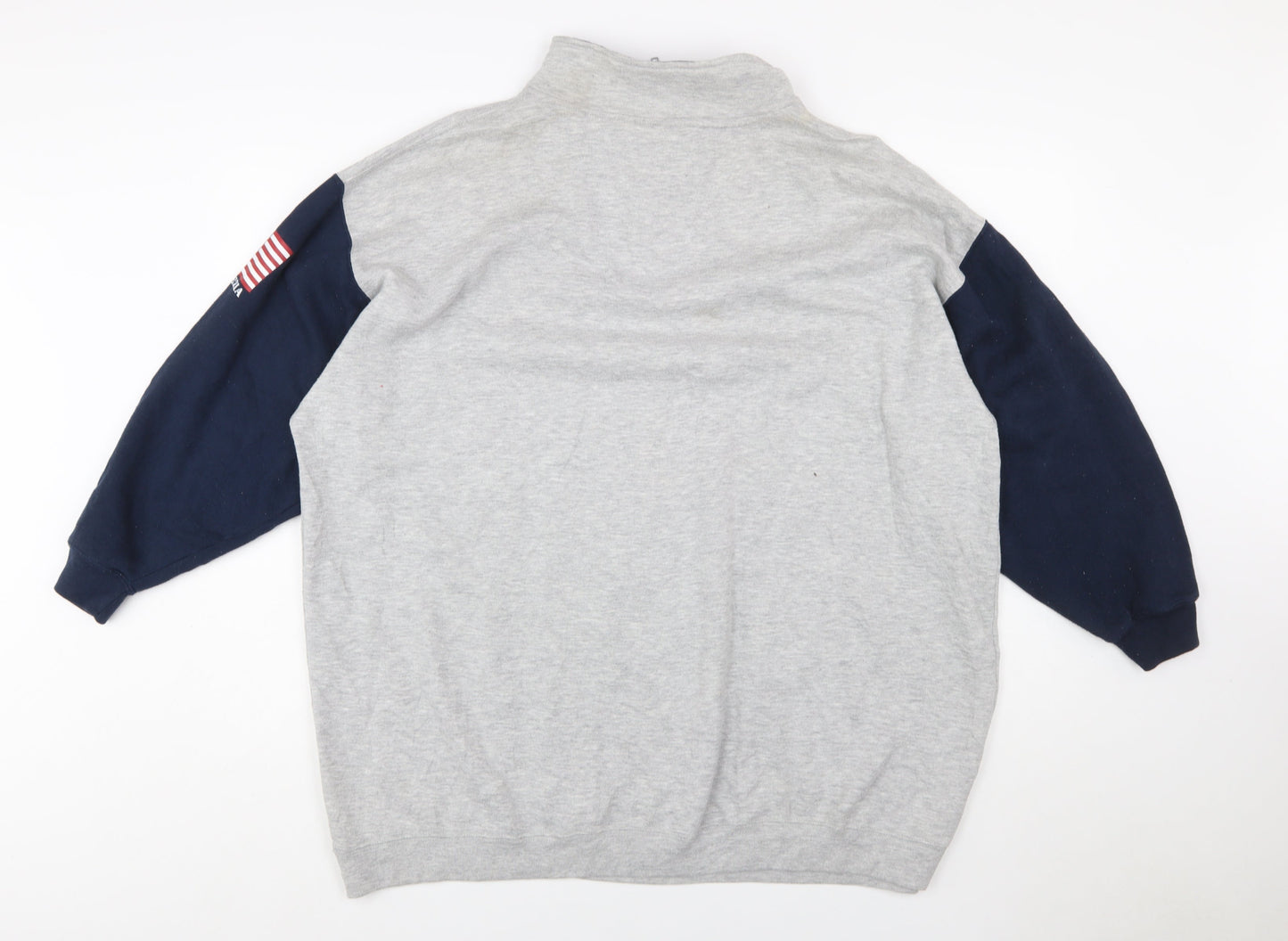 Venezia Jeans Women's Grey & Navy USA 1/4 Zip Sweatshirt Size 18/20