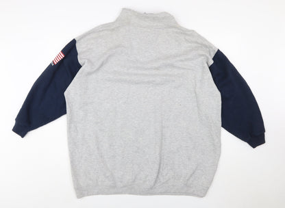 Venezia Jeans Women's Grey & Navy USA 1/4 Zip Sweatshirt Size 18/20