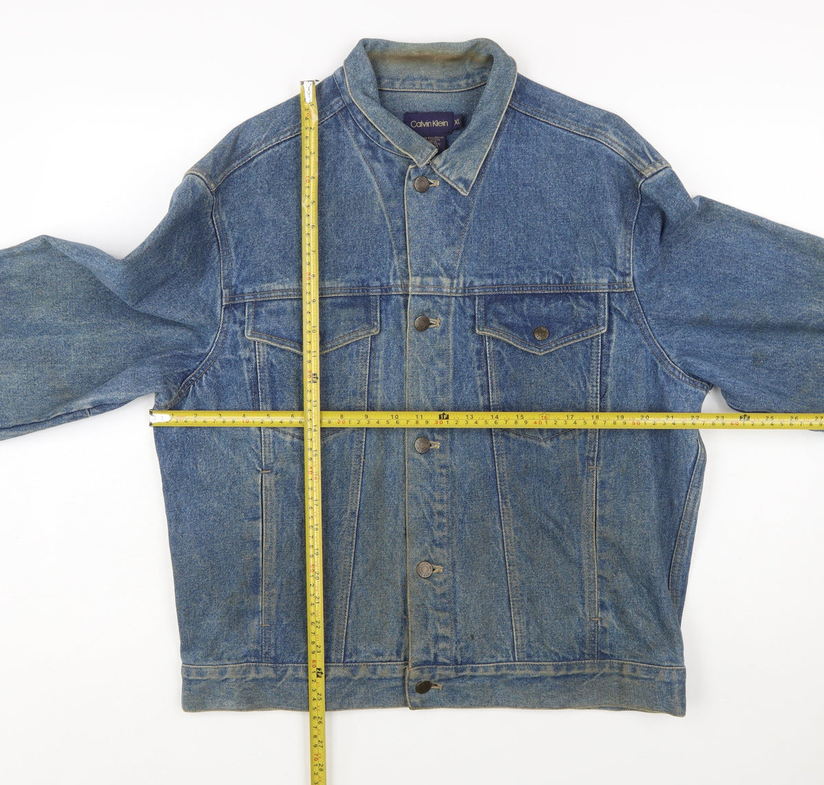 Calvin Klein Men's Blue Denim Basic Jacket XL Vintage 90s