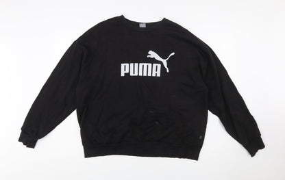 Puma Women's Black XXL Crew Neck Pullover Sweatshirt Logo Cotton
