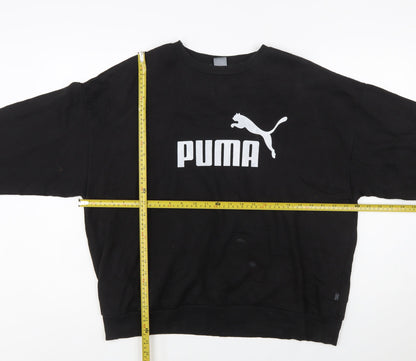 Puma Women's Black XXL Crew Neck Pullover Sweatshirt Logo Cotton