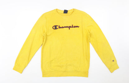Champion Boys Yellow Logo Pullover Sweatshirt 13-14 Years X-Large