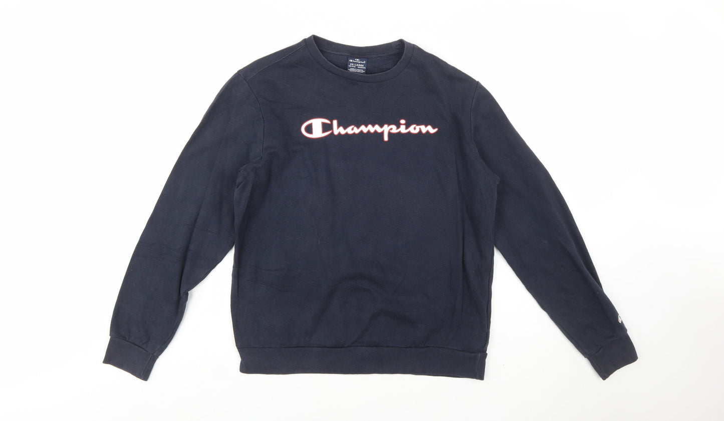 Champion Boys Navy Blue Crew Neck Pullover Sweatshirt 15-16 Years 2XL