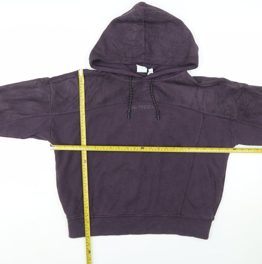 Adidas Women Purple Hooded Pullover Sweatshirt UK 10 S